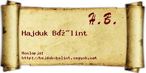 Hajduk Bálint névjegykártya