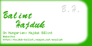 balint hajduk business card
